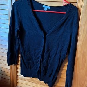 Black three quarter length sleeve cardigan